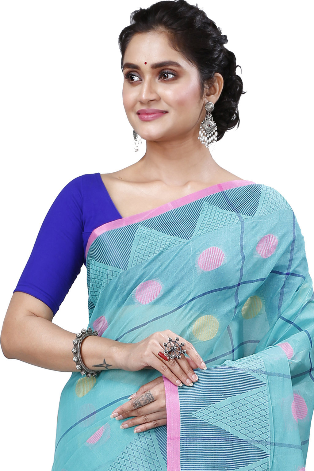 See Green Pure Cotton Rebeka Tant Saree (1005)